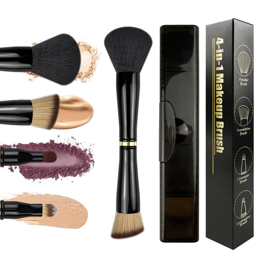 Zylsnice 4-in-1 Compact Makeup Brush Set